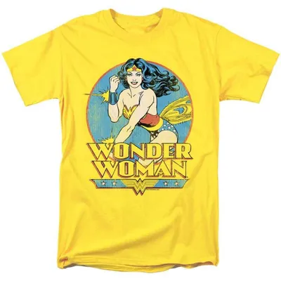 Immagine prodotto di Maglietta Wonder Woman, unisex, per uomo/donna, con logo, modello TV38455 (taglia 3XL), colore giallo, Immagine generata dall'IA
