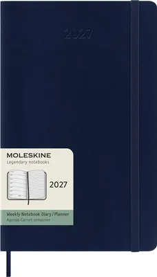 Produktbild von Moleskine 12 Monate Wochen Notizkalender 2027, Large/A5, 1 Wo = 1 Seite, rechts linierte Seite, Weicher Einband, Saphir