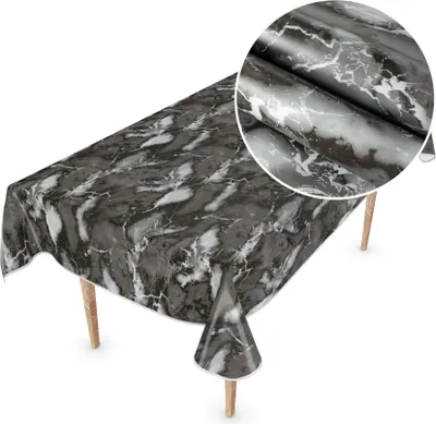 Produktbild von Tischdecke Wachstuch MIMOSA Marmor Grau Robust Wasserabweisend Breite 140 cm Länge 240 cm