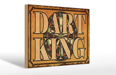 Produktbild von Holzschild  Dart King, 30x20 cm, Holzschilder Spruch Sport Hobby