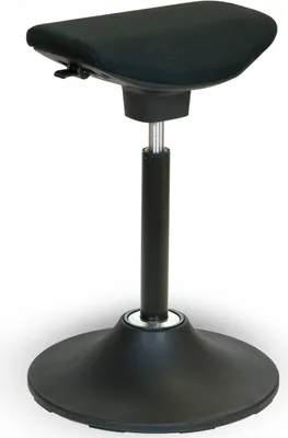 Produktbild von VERSEE V1703 Sitz-Stehstuhl Stoff Schwarz – ergonomischer Arbeitshocker / Stehhocker, 360° drehbar, höhenverstellbar bis 89 cm