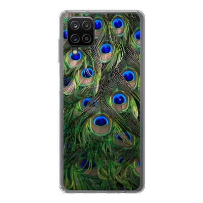 Produktbild von MuchoWow® Handyhülle Schutzhülle Hülle für Samsung Galaxy A12 Nahaufnahme von Pfauenfedern Silikon Softcase Handy Hülle - Bild