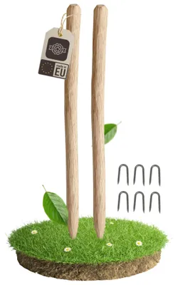 Produktbild von be4nature Haselnuss 2 x Zaunpfosten 120 cm Naturholz Pfahl angespitzt für Staketenzaun Gartenzaun