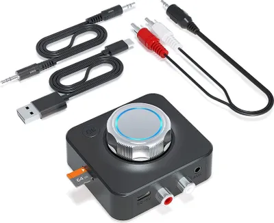 Produktbild von 3D Bluetooth 5.0 Audio Receiver Surround Sound SD TF Card RCA 3.5mm AUX USB Wireless Adapter for Car Kit Speakers