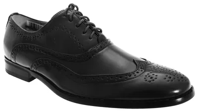 Image de Goor Chaussures à lacets en cuir pour hommes DF130 (42 EU) (Noir)