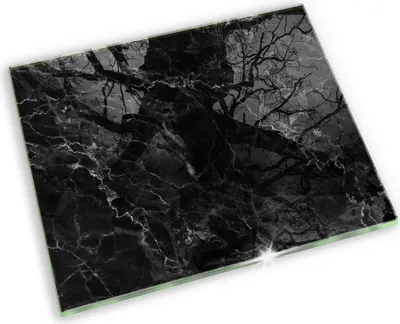 Produktbild von Unterlage für Kerzen Minimalistisch Glas Gummifüße - 60x52 cm - Eleganter Marmor