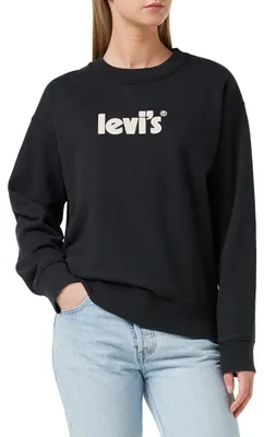 Produktbild von Levi's Damen Graphic Standard Crewneck Pullover Sweatshirt, Poster Logo Caviar,
