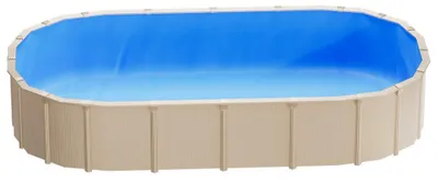 Image de Film de piscine ovale, 375 x 732 cm - PVC 0,4 mm - Bleu - Film de remplacement pour piscine hors sol