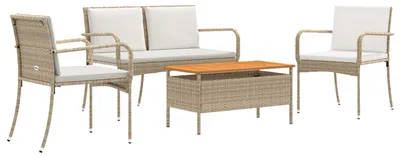 Image de Ensemble de jardin vidaXL avec coussins, en acier