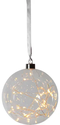 Produktbild von EGLO LED-Weihnachtskugel für Innen, beleuchtete Glaskugel zum Aufhängen, transparente Leuchtkugel zum Hängen, warmweiß, Strom-Betrieb, Ø 15 cm