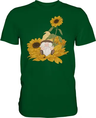Produktbild von Gartenzwerg Sonnenblumen T-Shirt Garten Motiv Gärtner Geschenk – Bottle Green / 3XL