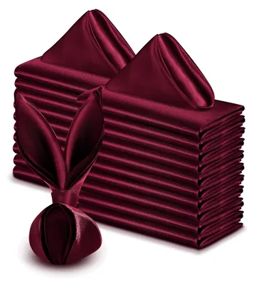 Obrázok produktu pre Sada 50 saténových servítok v bordovej farbe, rozmer 40x40 cm