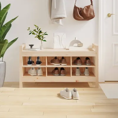 Immagine prodotto di The Living Store Panca da ingresso 110x40x60 cm in legno di pino massiccio