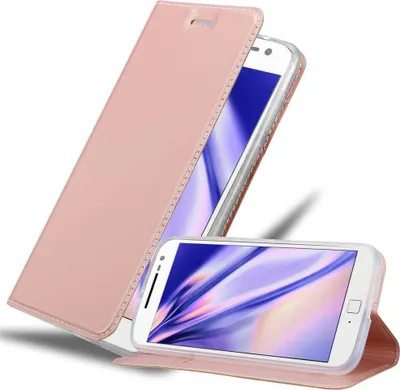 Obrázek produktu pro Cadorabo Pouzdro na mobilní telefon pro Motorola MOTO G4 / G4 PLUS Ochranné pouzdro v růžovém krytu s brožurou