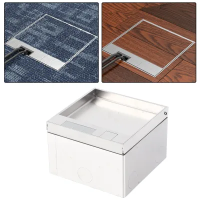 Obrázok produktu pre Zabudovaná zásuvková skrinka z nehrdzavejúcej ocele s dvoma zásuvkami, univerzálna zásuvka na podlahu stola, AC250V 4000W