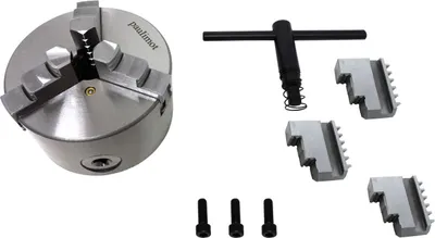 Produktbild von PAULIMOT 3-Backen-Futter für Drehbank, 80 mm mit 3-Loch-Aufnahme
