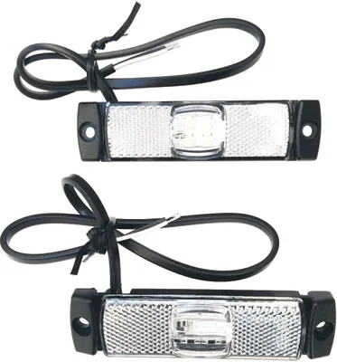 Produktbild von 2x LED Umrissleuchte Weiß 130x14,5x32 Begrenzungsleuchte 12V 24V LKW Anhänger