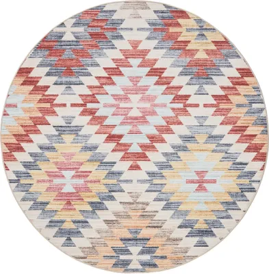 Produktbild von Interiyou Waschbarer Teppich Gent Multicolor/Beige ø 120 cm rund