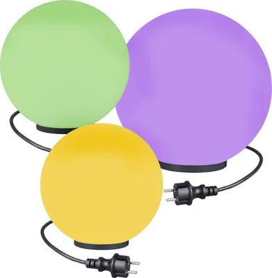 Produktbild von Kugelleuchten Kugellampen RGB 3er Set Ø 30/40/50cm Außenleuchte LED Garten Lampe