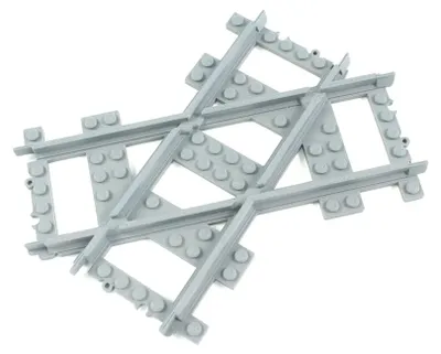 Produktbild von Trixbrix Kreuzung 45 Grad rechts, 2x – Schienen kompatibel mit LEGO® City Eisenbahn und Zug, Zubehör für Klemmbausteine