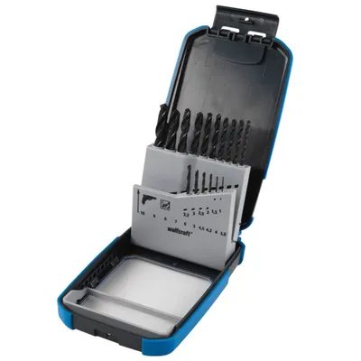 Produktbild von Wolfcraft Metallbohrer-Set HSS rollgewalzt Ø 1 - 10 mm 16-teilig Rundschaft