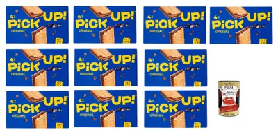 Produktbild von Pick Up Original ,Milchschokoladentafel im Doppelkeks, 10x 112g Packung, Jede Packung enthält 4 Kekse à 28g + Italian Gourmet Polpa di Pomodoro 400g Dose