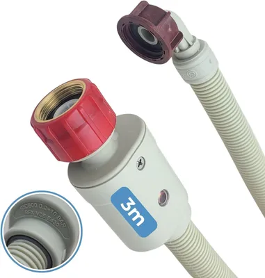 Produktbild von Aquastop-Schlauch 3,0 m, für Waschmaschinen, Metallgewinde, mechanisches Aquastop-System, Sicherheitsventil