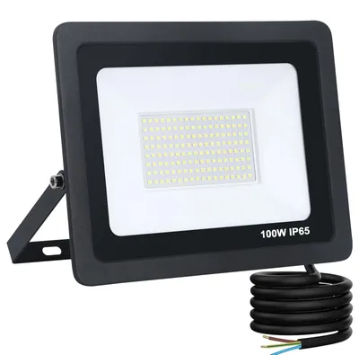 LED-Außenstrahler 100 W, 6500 K, 10.000 Lumen, IP65, schwarz
