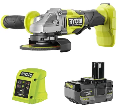 Produktbild von Ryobi Brushless Winkelschleifer 125mm RAG18BL + Akku 4Ah RB1840X + Ladegerät