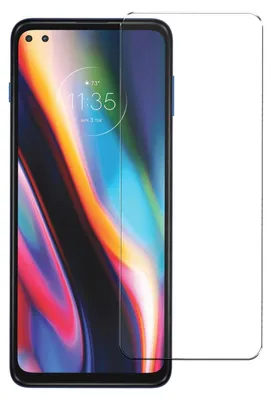 A screen protector is shown placed over a smartphone screen.