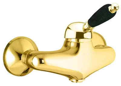 Produktbild von Sapho KIRKÉ BLACK Duscharmatur, schwarzer Hebel, Gold