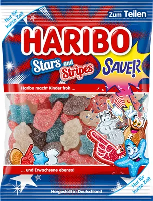 Immagine prodotto di Haribo Stars and Stripes gomma da masticare al gusto di frutta 175g