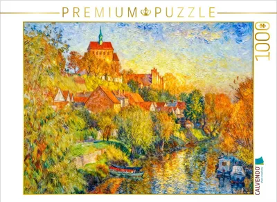 Produktbild von CALVENDO Puzzle Havelberg im Herbst mit Domberg und Havelbooten | 1000 Teile Lege-Größe 64x48cm Foto-Puzzle für glückliche Stunden