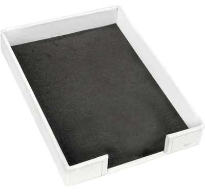 Produktbild von LÄUFER Scala Leder Briefkorb weiß DIN A4 255x55x350mm