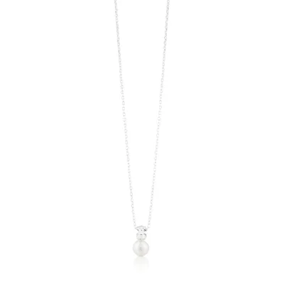 Produktbild von Silberne Halskette mit Perle und Perle 214832500 (Kette, Anhänger)
