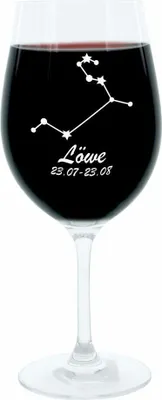 Immagine prodotto di Leonardo Weinglas 400 ml, Motivglas, Sternbild Löwe, Geschenk, Stimmungsglas mit Gravur, Moodglas, 22 cm