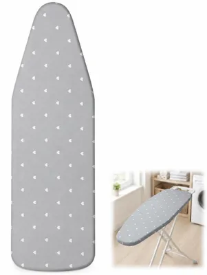 Bügelbrettbezug 115x35 cm, Katoen, Herzdesign, Kordelzug