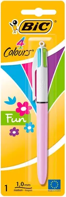 Obrázek produktu pro BIC 887776, Zacvakávací propiska s klipem, Zelená, Bílá, Černá, Modrá, Růžová, Žlutá, Plast, 1 mm, Výrazný