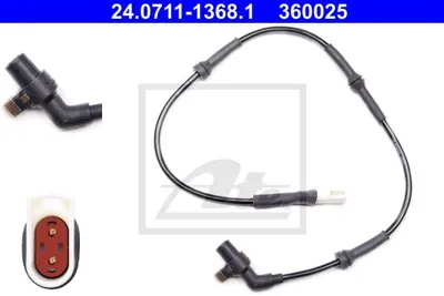 Produktbild von ATE ABS Sensor Raddrehzahl Vorne für FORD Escort VI Cabrio (ALL) 24.0711-1368.1