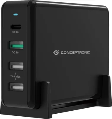 Obrázok produktu pre Nabíjačka Conceptronic 4Port 65W USB-C PD Desktop 1,3A bw