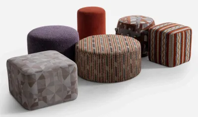 Image de Pouf rembourré élégant Pouf textile design Pouf de salon
