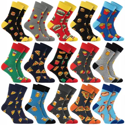 Produktbild von 15 Paar bunte lange Herrensocken, Größe 44–46