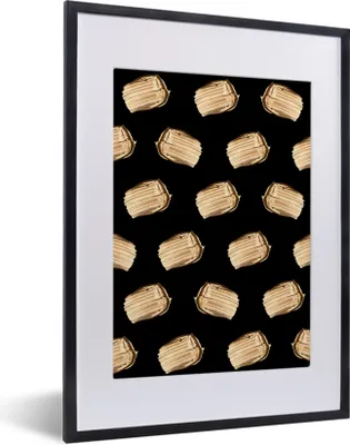 Produktbild von MuchoWow® MuchoWow® Gerahmtes Poster Farbe - Gold - Muster 30x40 cm - Poster mit zchwarzem Bilderrahmen - Wandposter Schlafzimmer