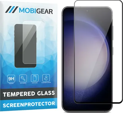 Produktbild von Mobigear Premium  Samsung Galaxy S23 FE Panzerglas Gehärtetes Glas Displayschutz - Hüllenfreundlich - Schwarz