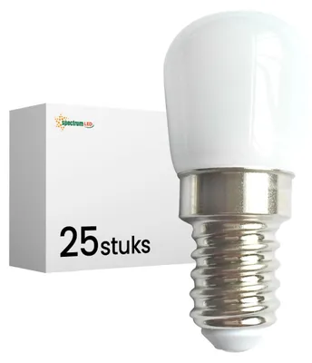 Productafbeelding van Spectrum LED Buislamp T25 E14 Mat - 1.5W 140lm 3000K - Warmwit - Vervangt 15W - 25 stuks