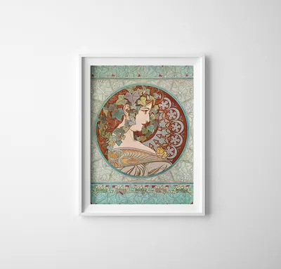Produktbild von Poster - Canvas - Leinwand - 21 cm x 29,7 cm - Fotoposter - Leinwandkunst - Ivy Alphonse Mucha