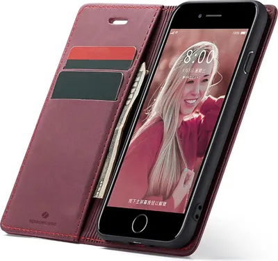 Image de Etui téléphone avec rabat SPACECASE Wallet pour iPhone 7/8/SE 2020 Rouge
