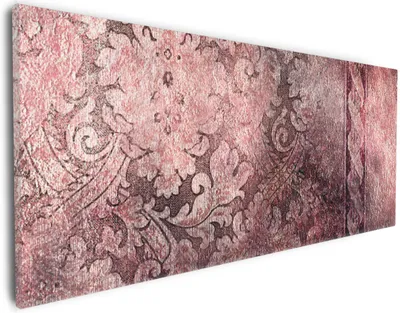 Produktbild von Wallario Premium Leinwandbild Schnörkelmuster in rot in Größe 30 x 75 cm