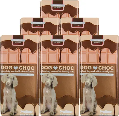 Produktbild von 6x100g Lachs - DOG CHOC Hundeschokolade - mit spezieller Rezeptur - nur für Hunde