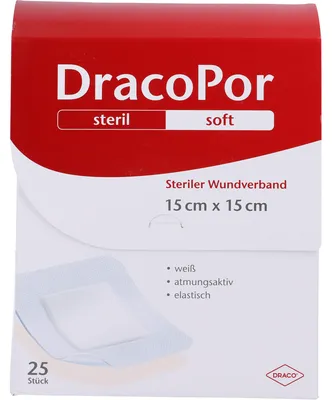 Zdjęcie produktu dla DRACOPOR opatrunek na ranę 15x15 cm sterylny, 25 szt. PFL